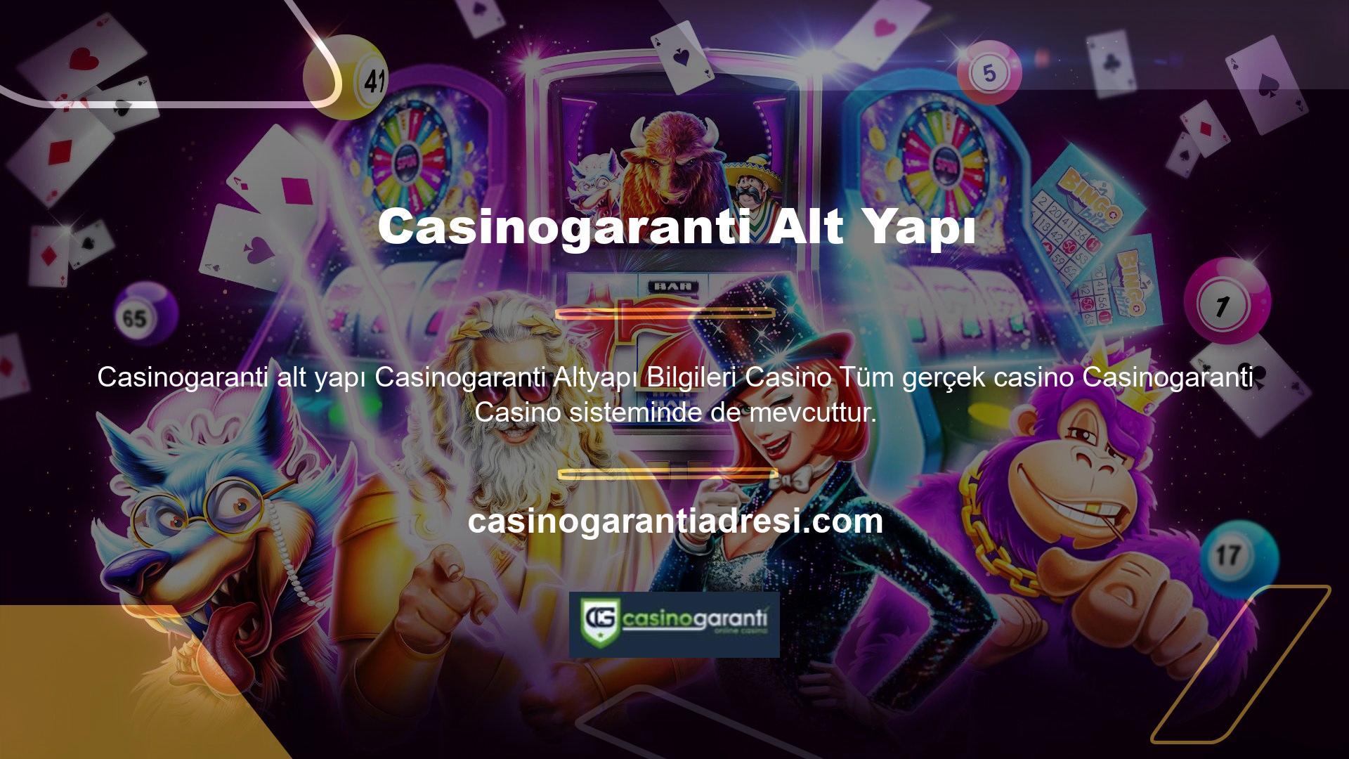 Kullanıcılar ayrıca sistem üzerinden çevrimiçi ve çevrimdışı canlı casino oyunları da oynayabilirler