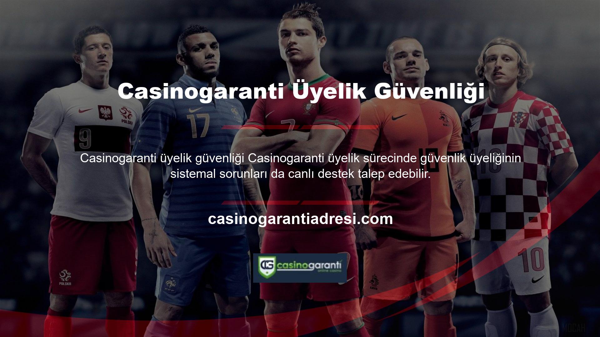 Casinogaranti bu işlemler için herhangi bir para istemiyor